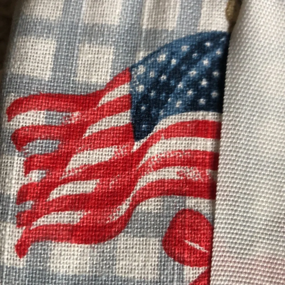 Tommy Bahama Red, White & Blue Americana Cotton Napkins Flags Patriotic